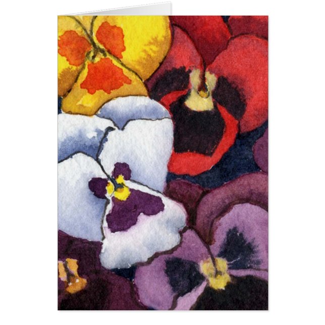 "Pansy" Floral Wenskaart (Voorkant)