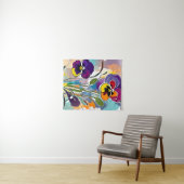 Pansy Flower Abstract Art Floral Kleurrijk Bright Wandkleed (In Situ (horizontaal))