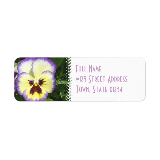 Pansy Flower Afbeelding Mailing Label (Voorkant)