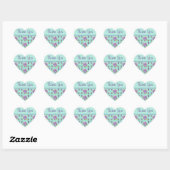 Pansy Flower Aqua Stripe floral Dank u Sticker (Vel)