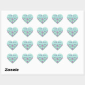 Pansy Flower Aqua Stripe floral with Love Sticker (Vel)
