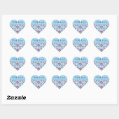 Pansy Flower Blue Stripe floral with Love Sticker (Vel)