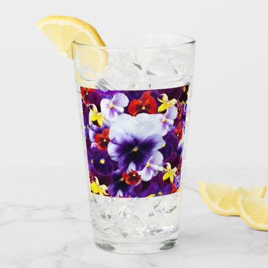 Pansy Flower Celebration, Drink Glass Glas (Voorkant ijs)