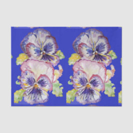  Pansy Flower Floral Blue Pattern Tissuepapier