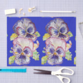  Pansy Flower Floral Blue Pattern Tissuepapier (Craft)