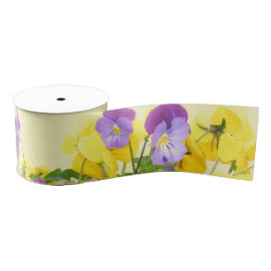 Pansy Flower Floral Grosgrain Ribbon Grosgrain Lint