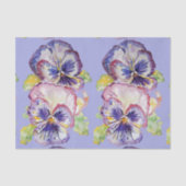  Pansy Flower Floral Lavendel Patroon Tissuepapier (Voorkant)