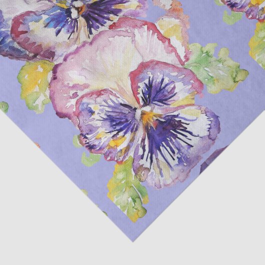  Pansy Flower Floral Lavendel Patroon Tissuepapier (Detail)