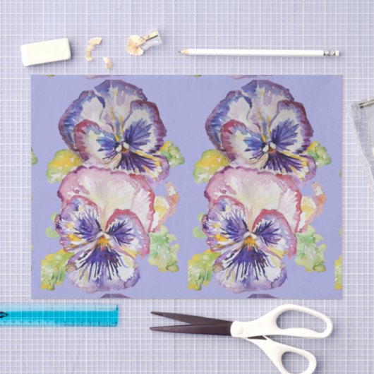  Pansy Flower Floral Lavendel Patroon Tissuepapier (Craft)
