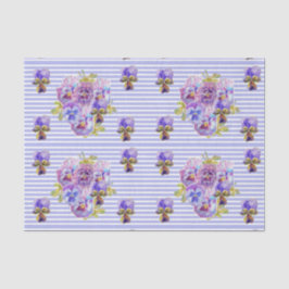  Pansy Flower Floral Lavendel Stripe Pattern Tissuepapier