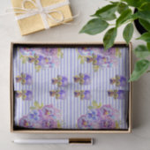  Pansy Flower Floral Lavendel Stripe Pattern Tissuepapier (Geschenk)