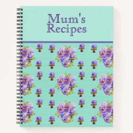 Pansy Flower floral Mum Recipe Journal Notitieboek