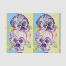  Pansy Flower Floral Pastel Blue Pattern Tissuepapier