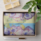  Pansy Flower Floral Pastel Blue Pattern Tissuepapier (Geschenk)