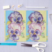  Pansy Flower Floral Pastel Blue Pattern Tissuepapier (Craft)