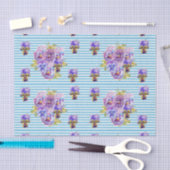  Pansy Flower Floral Pastel Blue Pattern Tissuepapier (Craft)