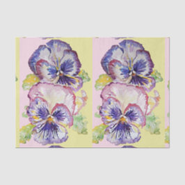  Pansy Flower Floral Pastel Roze Patroon Tissuepapier