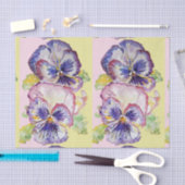  Pansy Flower Floral Pastel Roze Patroon Tissuepapier (Craft)
