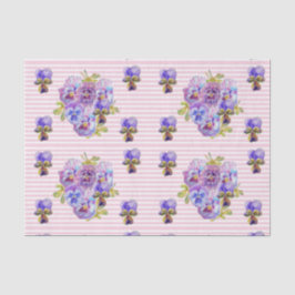  Pansy Flower Floral Pastel Roze Patroon Tissuepapier