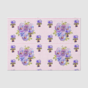  Pansy Flower Floral Pastel Roze Patroon Tissuepapier