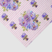  Pansy Flower Floral Pastel Roze Patroon Tissuepapier (Detail)
