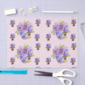  Pansy Flower Floral Pastel Roze Patroon Tissuepapier (Craft)
