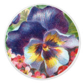 Pansy Flower Knob Pull Keramische Knop (Voorkant)