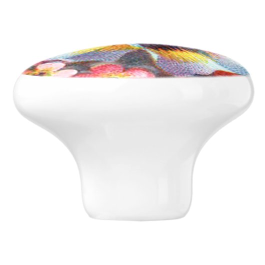 Pansy Flower Knob Pull Keramische Knop (Zijkant)