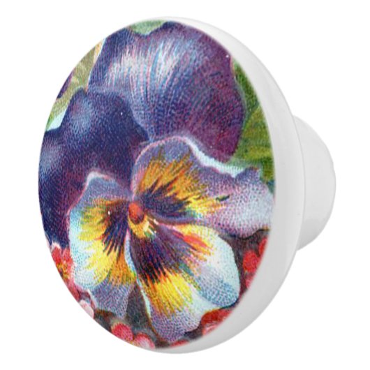 Pansy Flower Knob Pull Keramische Knop (Rechts)