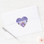 Pansy Flower Paars Stripe floral Happy Birthday Hart Sticker (Envelop)