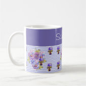 Pansy Flower Paarse Streep bloemig  Koffiemok (Links)