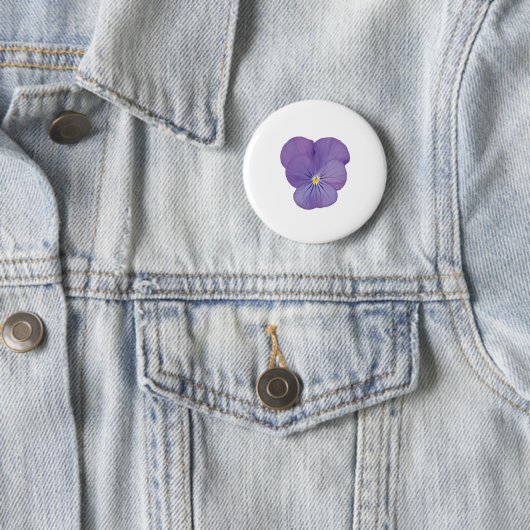 Pansy Flower Pin Badge Ronde Button 5,7 Cm (In situ)