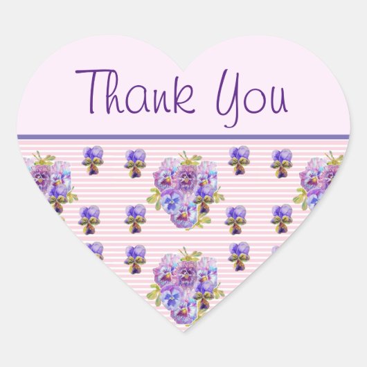 Pansy Flower Pink Stripe floral Dank u Sticker (Voorkant)
