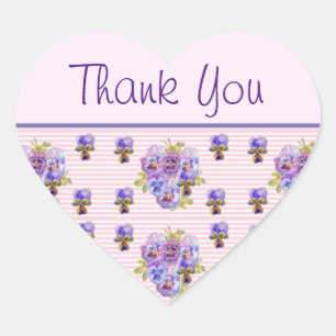 Pansy Flower Pink Stripe floral Dank u Sticker