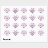 Pansy Flower Pink Stripe floral Happy Birthday Hart Sticker (Vel)