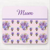 Pansy Flower Pink Stripe floral Moederdag Muismat (Voorkant)