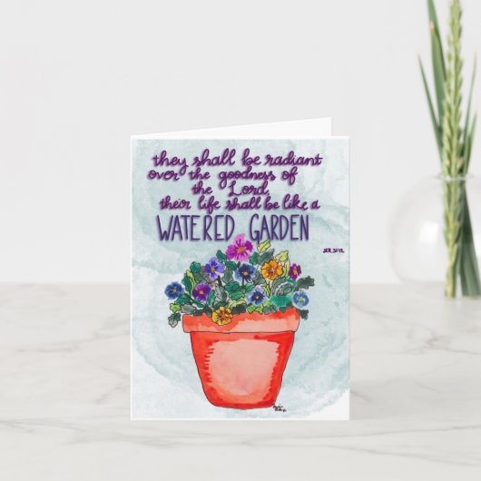 Pansy Flower Pot promotion bible Verse Kaart (Voorkant)