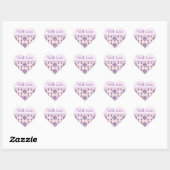 Pansy Flower roze Stripe floral with Love Hart Sticker (Vel)