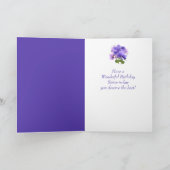  Pansy Flower Sister-in-law Birthday Kaart (Binnen)