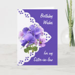 Pansy Flower Sister-in-law Birthday Kaart<br><div class="desc">Pansy Flower voor je schoonzuster Birthday</div>