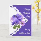 Pansy Flower Sister-in-law Moederdag Kaart (Gele Bloem)