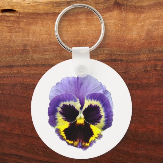 Pansy Flower Sleutelhanger (Voorkant)