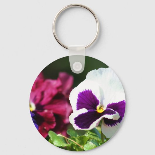 Pansy Flower Sleutelhanger (Voorkant)