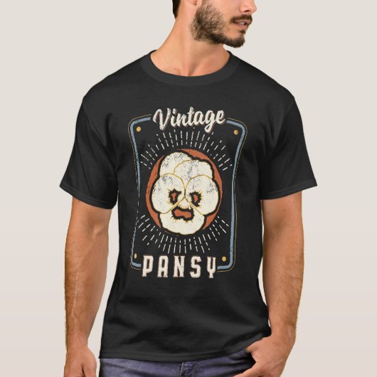 Pansy Flower Vintage Retro Classic Love T-shirt (Voorkant)