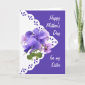  Pansy Flower voor zuster-Moederdag Kaart (Voorkant)
