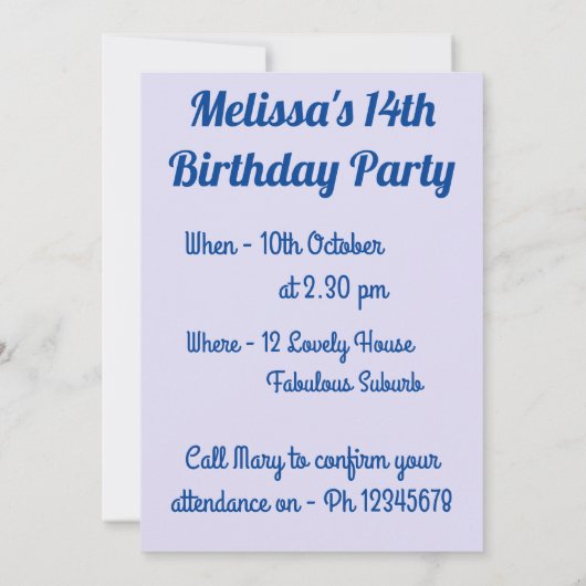 Pansy Flowers Birthday Childs Girls Paarse floral Kaart (Achterkant)