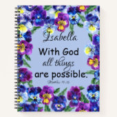  Pansy Flowers Christelijke Scriptcadeautjes Notitieboek (Voorkant)