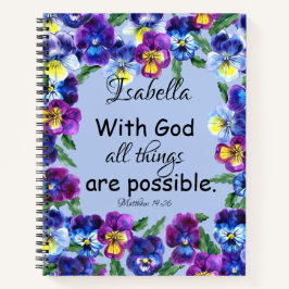  Pansy Flowers Christelijke Scriptcadeautjes Notitieboek