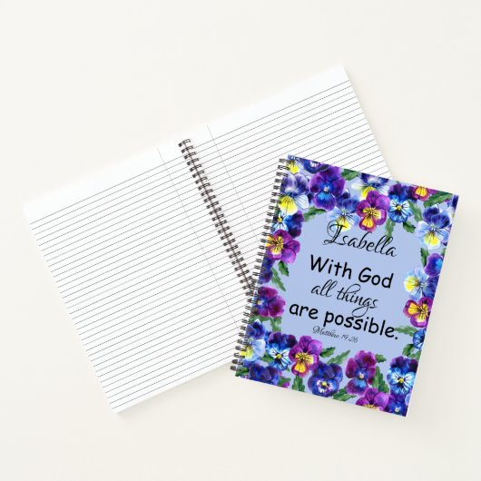  Pansy Flowers Christelijke Scriptcadeautjes Notitieboek (Binnen)