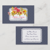 Pansy Flowers & Doily Homemade Visitekaartje (Voorkant / Achterkant)